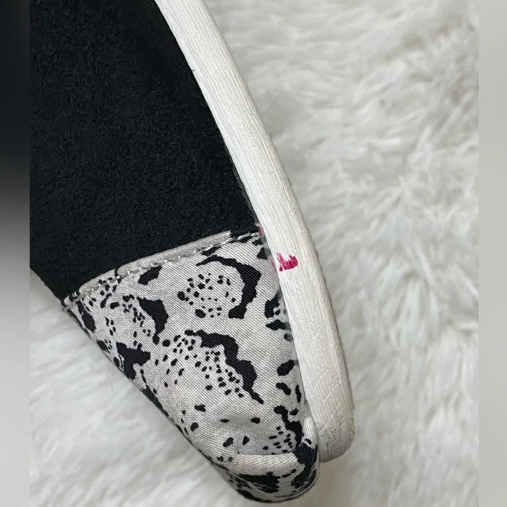 TOMS x Prabal Gurung Collab Shoes Canvas Suede Snow Leopard Slip-On Size 9.5